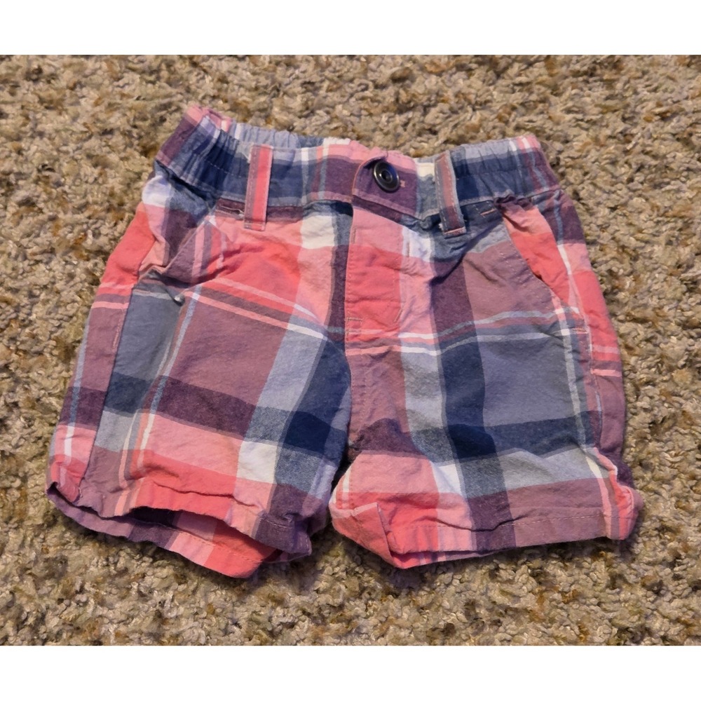 The Children's Place Plaid Shorts Baby Size 3-6M Pink Blue